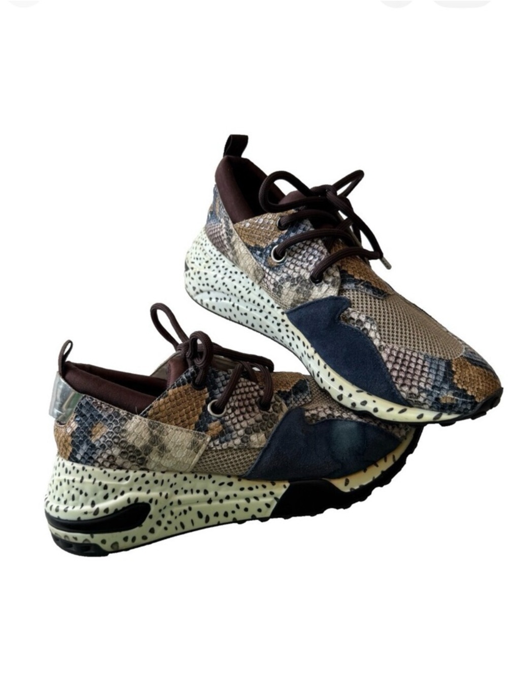 Steve Madden Women's Cliff Sneaker Snake & Leopard Sz 10 Athletic Casual NWOT